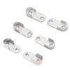 4x Alloy Oval Wardrobe Hanging Rail Support Wardrobe Rod Socket Fitting Round Bracket Thicken Metal Closet Rod Brackets