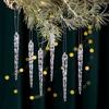 Shimmering Clear 12pcs Icicle Ornaments Festive Acrylic Decorations For Trees Christmas