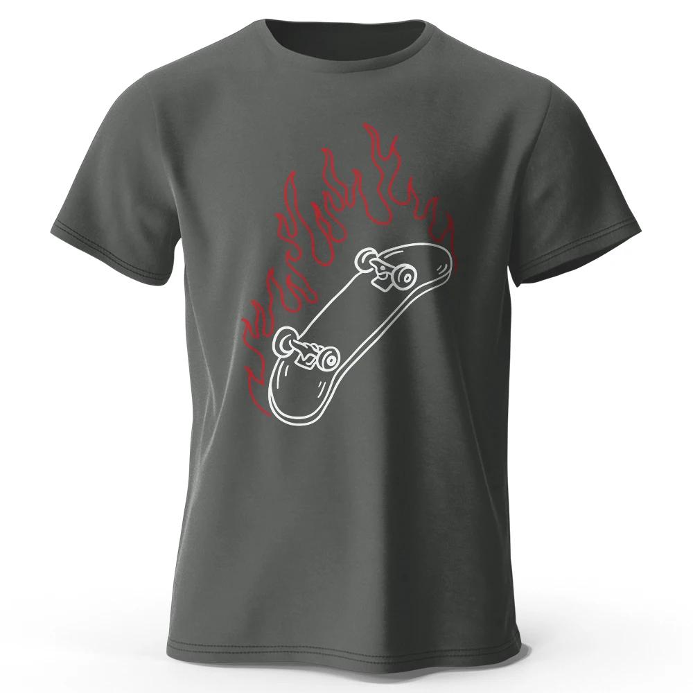 Skateboard Lovers Summer Unisexs Graphic TShirt in 100 Cotton Oversized HIP HOP Style Tops Tees for Streetwear