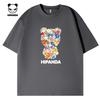 Hello Hipanda Panda Trendy Brand Retro Niche Pure Cotton Short-Sleeved Couple T-Shirt