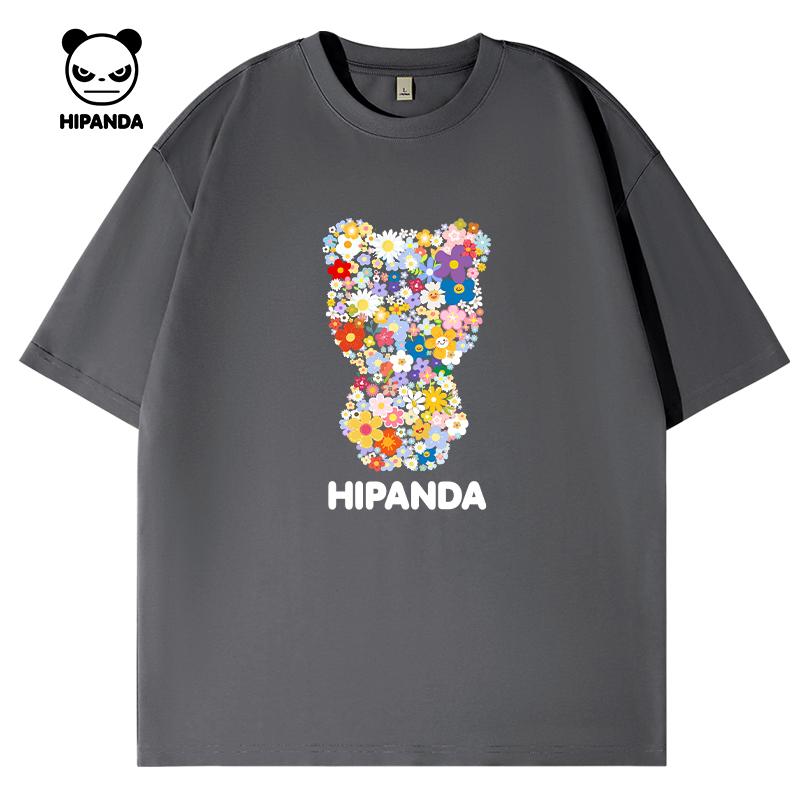 Hello Hipanda Panda Trendy Brand Retro Niche Pure Cotton Short-Sleeved Couple T-Shirt