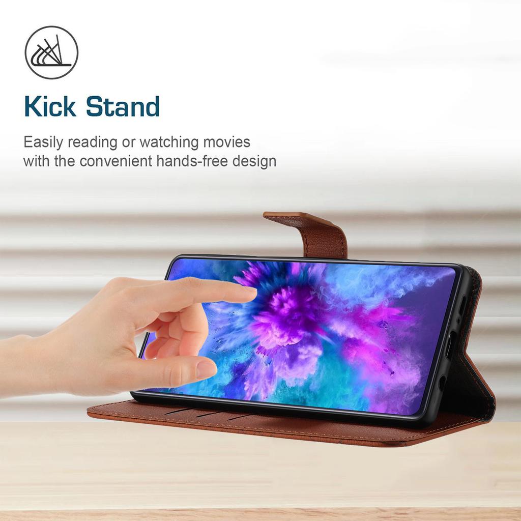 HT06 For Honor X8b 4G Case Leather Imprinted Rhombus Card Slots Phone Cover