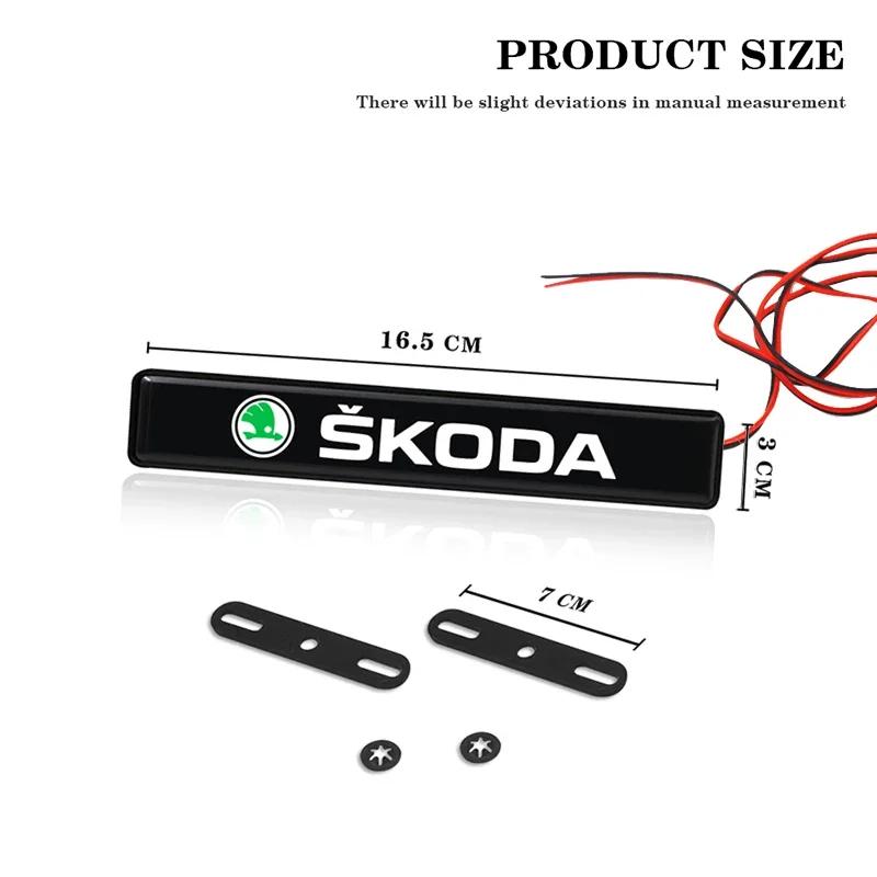msdf2 Car Front Grille LED Emblem Badge Light Decoration for Skoda Octavia 2 A7 Tour RS Fabia 1 Rapid Kodiaq Superb Kamiq Yeti Karoq