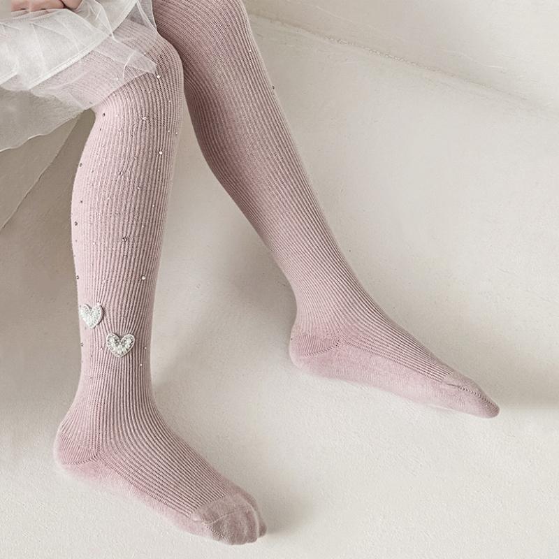 Sparkling Kids Girls Tights White Sheer Pantyhose Spring Fall Thin Dressy Leggings with Rhinestones Dressy Outwear Party Tights