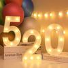LEDs Numbers Light Standing Sign with Bulbs Night Lamp Warm White Constant Bright Light Effect 2 *