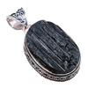 Black Tourmaline Gemstone Handmade 925 Sterling Silver Jewelry Pendant 2.17" AH-748