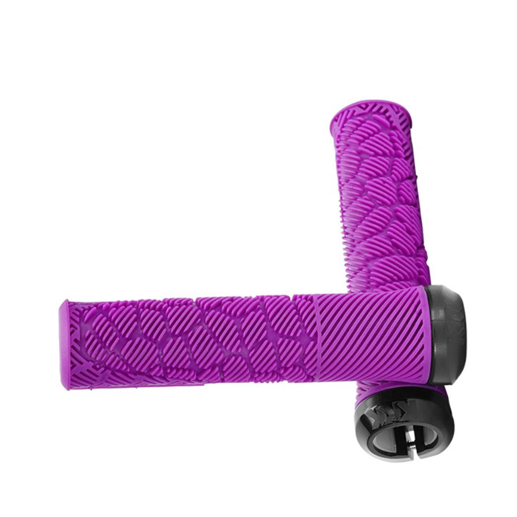 Bike Handlebar Grips Single Lock Non Slip Fits 22.2mm Handle for Mountain Commuter Folding Bikes Purple