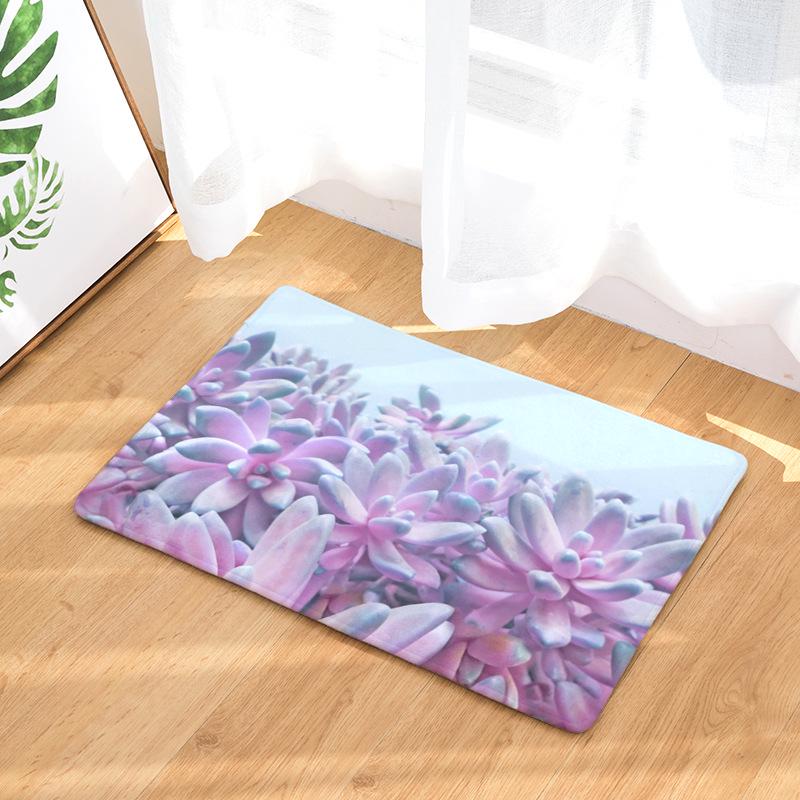 Flowers Pink Rose Hallway Mats Scenic Print Bedroom Living Room Floor Rugs Anti-Slip Kitchen Bathroom Square Carpet Decoration