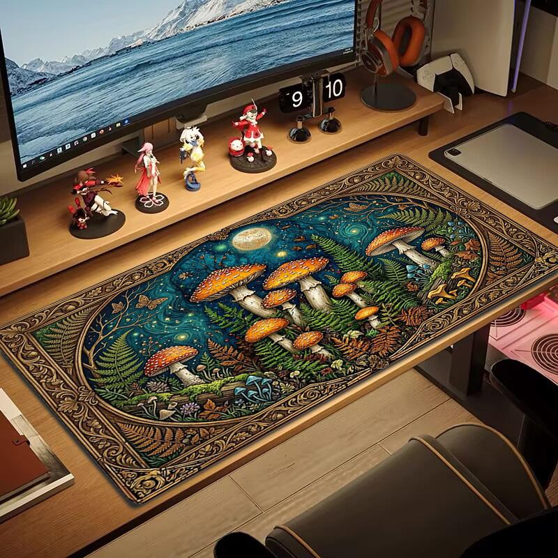 Colorful Mushroom Color Mouse Pad Large Gaming Table Cushion Non-slip Laptop Tablet Big Mousepad XXL Mat Mini PC Playmat With Lock edge