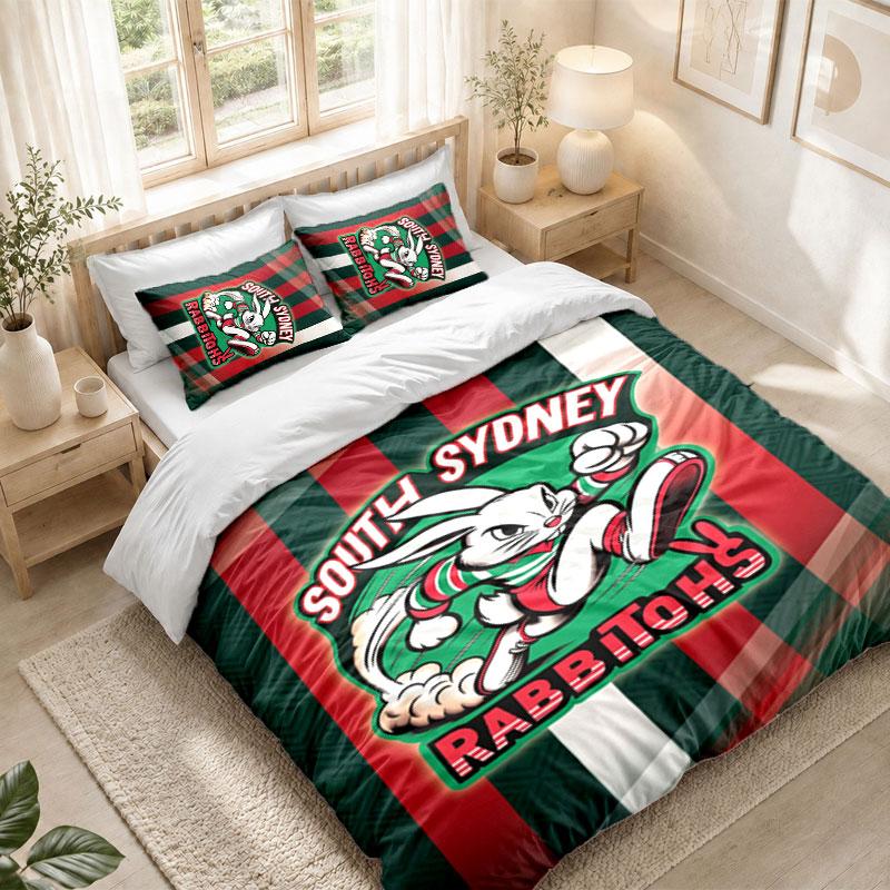 Bedding Set 1 Duvet Cover 2 Pillowcases South Sydney Rabbitohs Print Bedroom Home Decoration