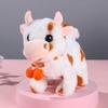 Electric Plush Dairy Cattle Toy Kids Walking Interactive Mooing Nodding Robot Scarf Cow Plushie Toy Toddlers Educational Simulation Animal Toy
