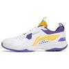 Li Ning Ace V Коллекция Амортизация Скольжение Устойчивость к истиранию Низкие Бадминтонные Кроссовки Унисекс Белый Фиолетовый AYTT001-4