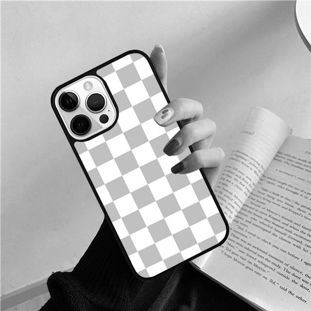 Клетчатый чехол для телефона iPhone 17 Air 15 16 Cover 14 11 13 Pro Max 12 Plus Max Cover Coque