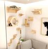 1 шт. Деревянная кошачья игровая башня Настенная кошачья мебель Кошачья платформа для прыжков Кошачья лестница для лазания Гамак Конструкция для лазания