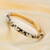 Lightweight Metal Cloisonne Floral Bangle Rhinestone Thin Bracelet  Holiday Presents