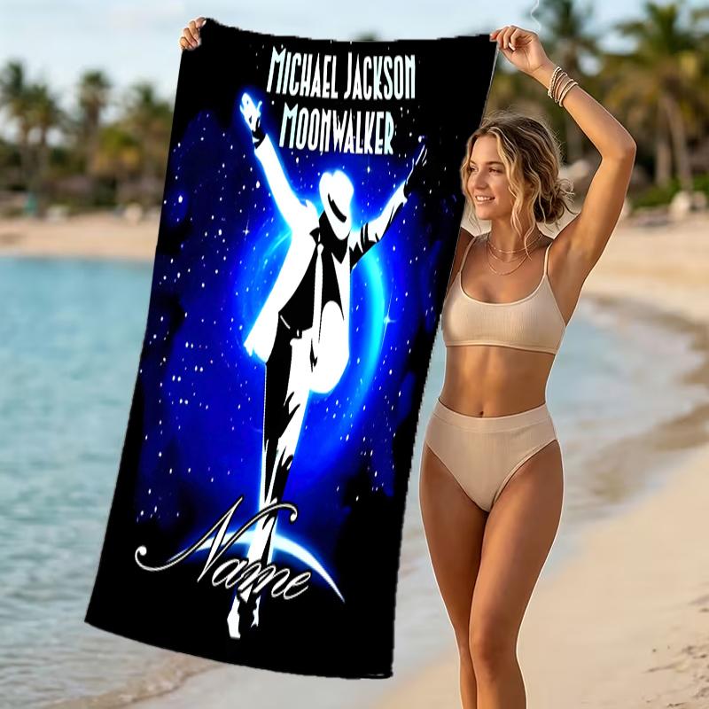 Customizable personalized beach towels Michael Jackson themed designs.Suitable for the beach, yoga, sports;ideal as beach accessories
