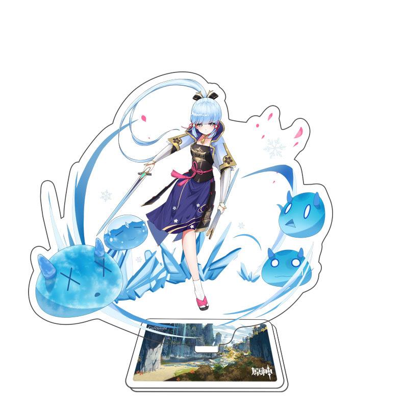 Игра Genshin Impact Стенд для фигурки Модель Игрушка 15 см Кэцин Шэнь Хэ Аратаки Итто Акриловая пластина с фигуркой Настольное украшение Подарок