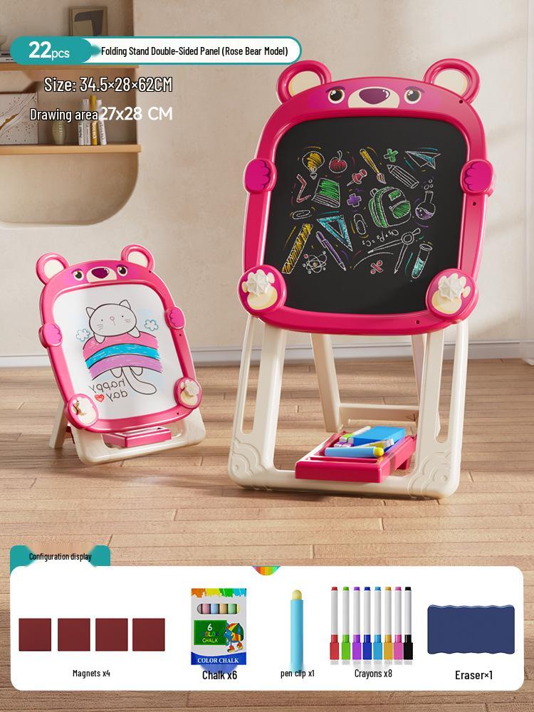 Детский двухсторонний мольберт для рисования и письма с мелками