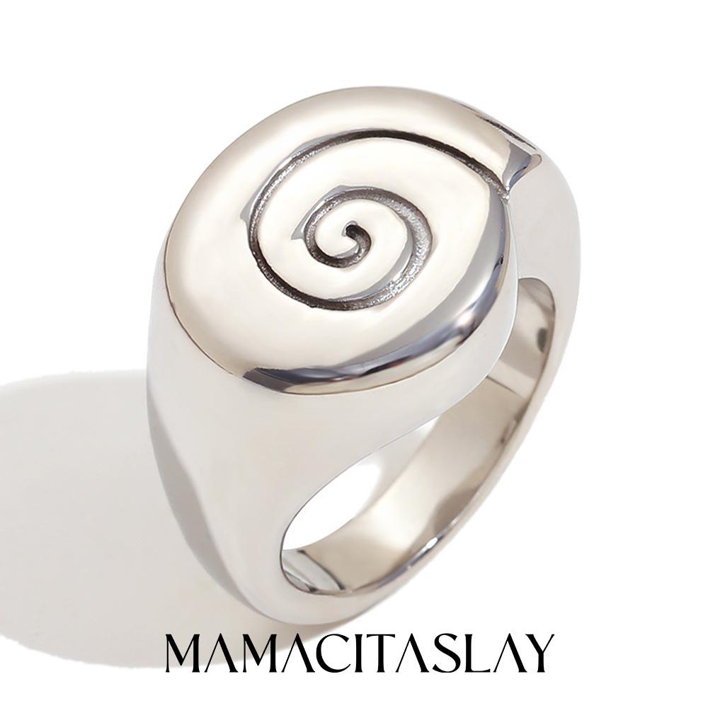 MamacitaSlay 2026 Новый Дизайн Кольца Спиральная Текстура Катушка Позолота 18K Нержавеющая Сталь Водонепроницаемые Украшения Простой Подарок для Женщин
