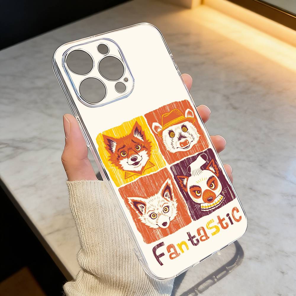 F-Фантастический Мистер Ф-Лис Чехол Для Телефона Для iPhone 17 16 15 14 13 12 11 Mini Pro Max Plus Прозрачный Чехол
