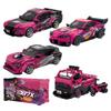 PB 1087X Rose Pink Supercar Building Kit - Racing Champions MOC Model with Display Box Drift Vehicle Collection for Kids Adults