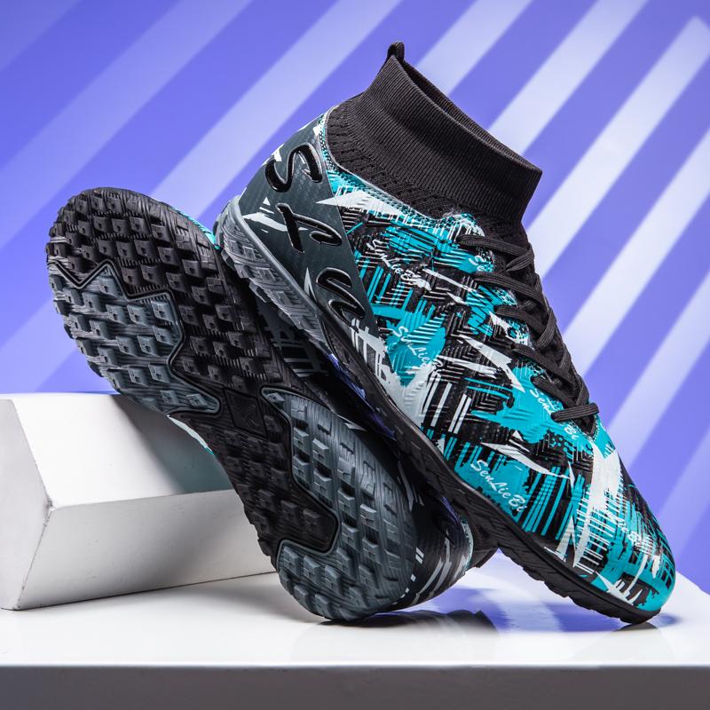 Мужские/детские футбольные бутсы Кожаные футбольные бутсы Резиновая мягкая подошва Короткие шипы Искусственный газон Юношеские Детские Футбольные Бутсы Мужские Футбольные Бутсы