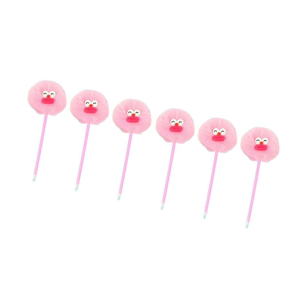 Шариковая ручка Furry 6 шт. 1,0 мм, многоразовая, эргономичная, многоразовая, для женщин и девушек, пишущая забавная, офисная, письменная принадлежность