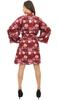 Bimba Женский халат-кимоно бордового цвета с поясом и цветочным принтом, накидка для сна -