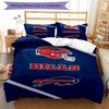 Buffalo Bills Helmet Design Bed Bedding Set 1 Duvet Cover + 2 Pillowcases Soft Breathable Household Bed Linens