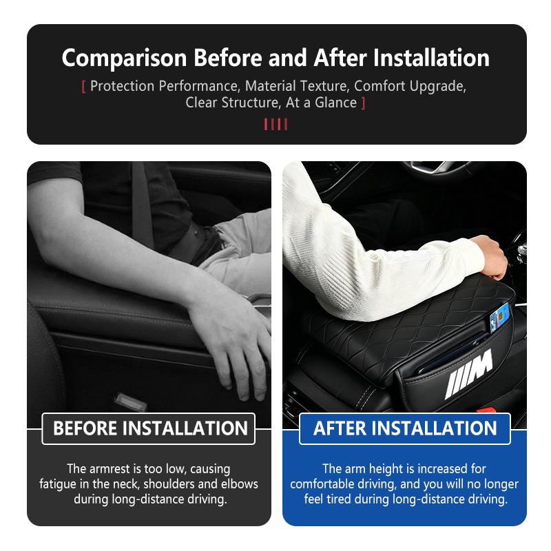 XPOV8 Car Center Console Armrest Cushion Arm Rest Storage Pad For BMW M Performance Alpina M3 M5 M6 X1 X3 X4 X5 G20