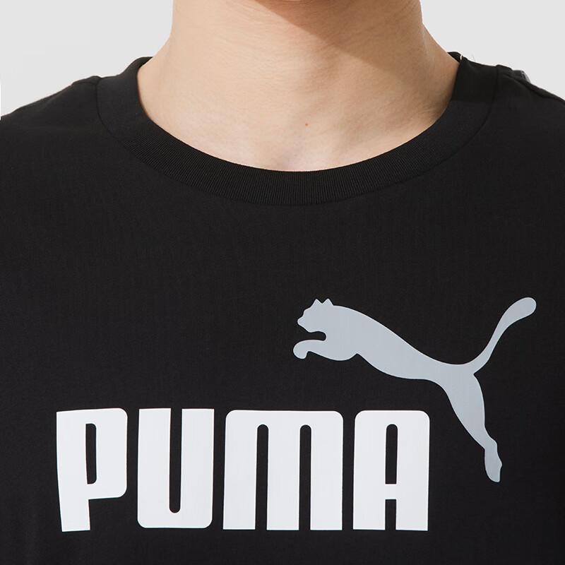 Puma Логотип Спорт Повседневный Удобный Дышащий Футболка с коротким рукавом Мужские Топы Черный 688948-01