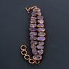 Amethyst Cuff Bracelet Real Gemstone Bangle, Copper Electroformed Bracelet Handmade Jewelry, Adjustable Bangle For Gift Women Jewelry