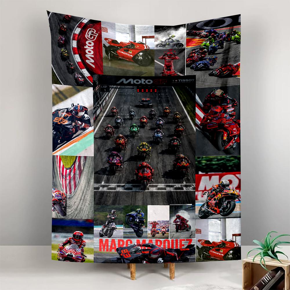 Tapestry MotoGP Racers Collage Marc Marquez Ducati Red Race Start Poster Wall Art for Fan Cave