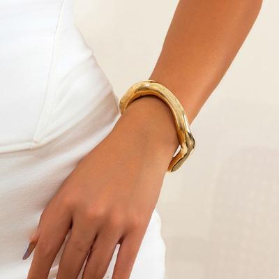 Браслеты Yousheng Gold Silver Bangle, хип-хоп, широкий браслет-манжета, нерегулярная волна, браслет, ювелирные изделия для женщин и мужчин