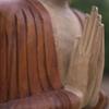 Buddha Statue Teaching Hand Carved Suar Wood 40cm