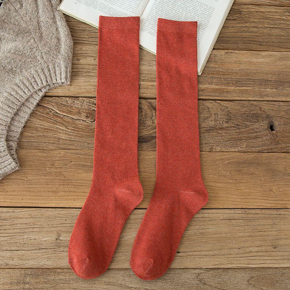 Elastic Sexy For Girl Student Solid color Cotton Hosiery Women Stockings Knee High Socks Calf Sock