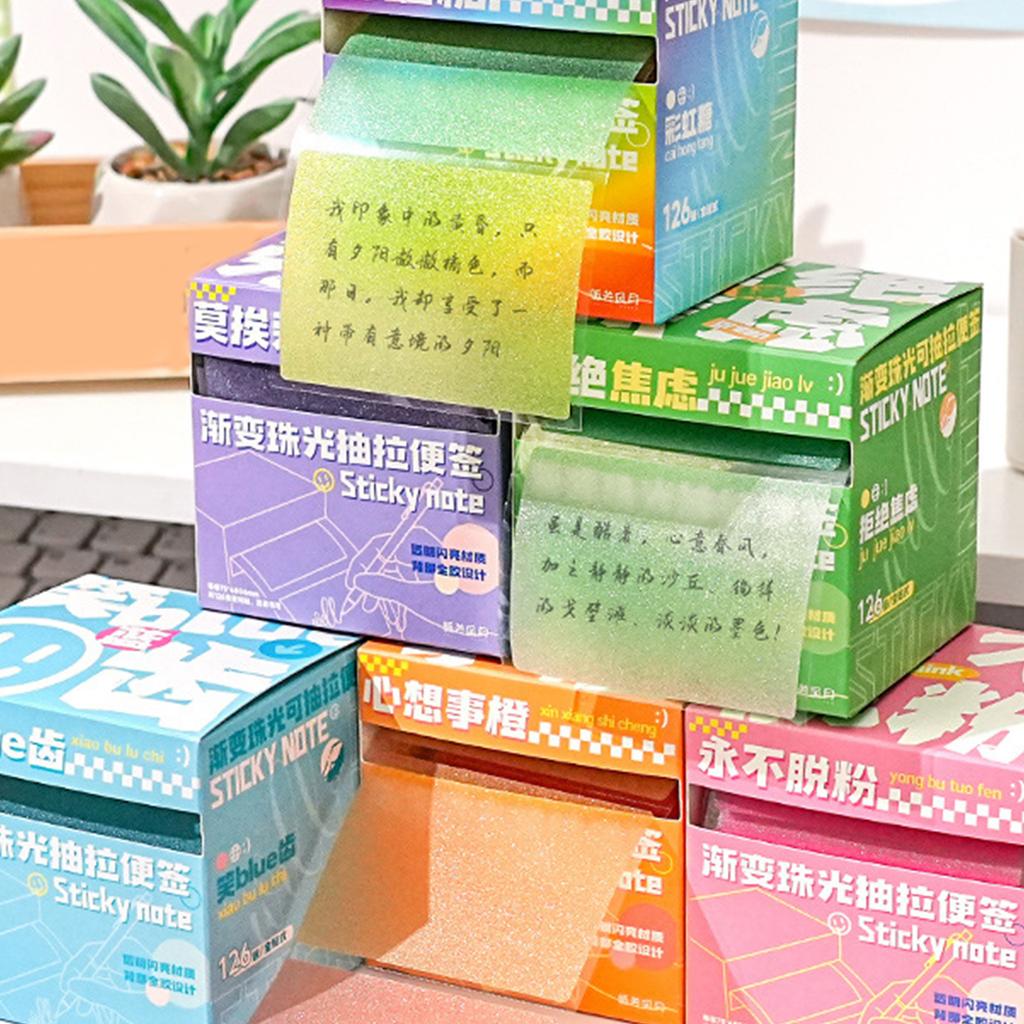 126 Sheets Cute Writing Notes Paper Small Pull Out Type Clear Note Pads Pull Out Writing Notes Pop Up Sticky Notes