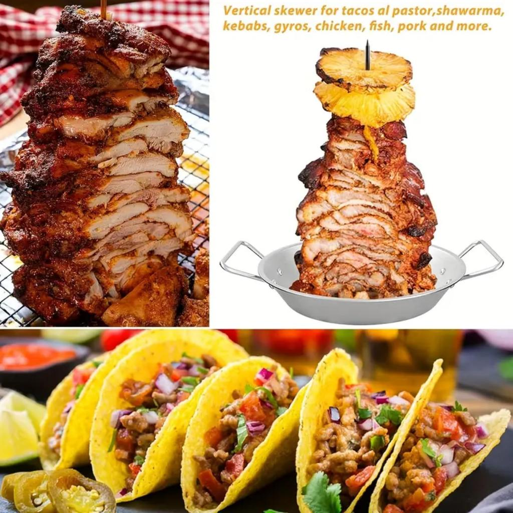 Гиро-сковорода с вертелом Гиро-плита для приготовления пищи Вертикальная сковорода-вертел для духовки Вертикальная сковорода-гриль Вертикальная сковорода-вертел из нержавеющей стали 304 Аксессуары для барбекю
