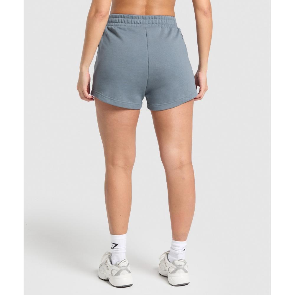 Gymshark Campus Classics Graphic Sweat Shorts Iron Blue B3c3b Uctm