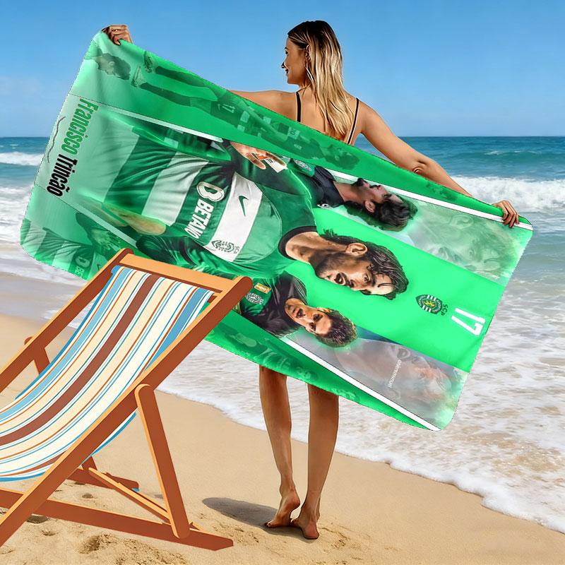 Sporting CP Print Beach Towel, Large Soft Quick Dry Towel for Beach Camping Swimming