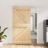 Solid Pine Wood Sliding Door - VIDAXL - 100x210 Cm - White - Hardware Kit Included
