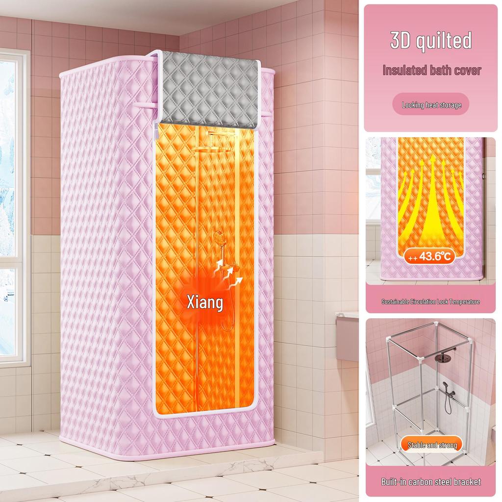 Стеганое водонепроницаемое покрытие для ванны: Зимний теплоизоляционный и морозозащитный душевой щиток