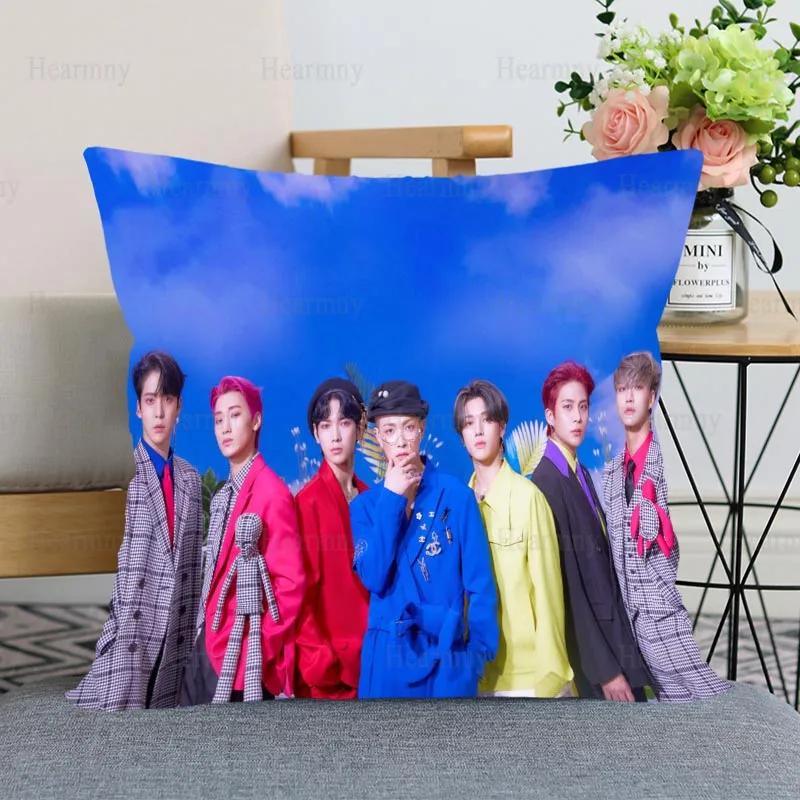 Индивидуальная наволочка KPOP ATEEZ для спальни, домашнего офиса, декоративная наволочка, квадратная, на молнии, атласная, мягкая, не выцветающая
