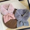 Scarf Women's Autumn and Winter Imitation Fur Versatile Warm Neck Protection Scarf Solid Color Plush Scarf Small Neck Cover
