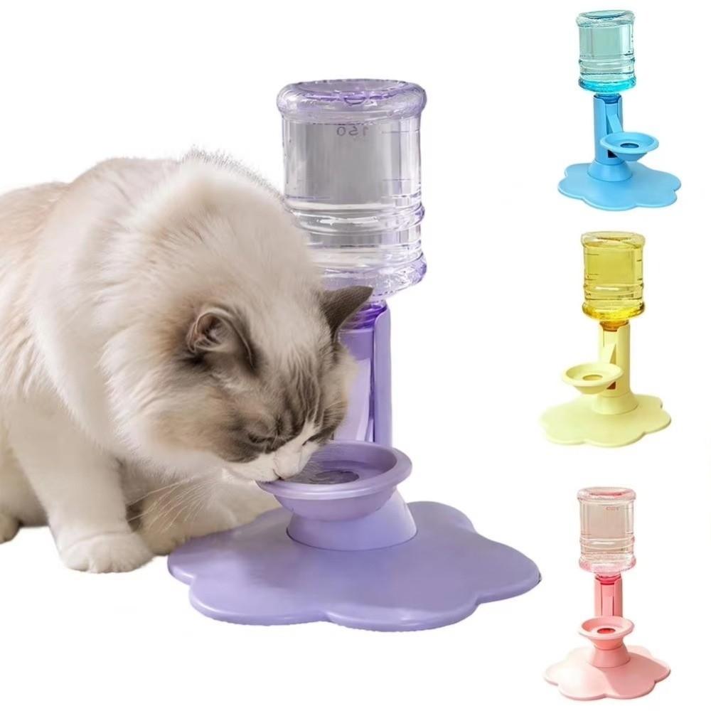 Leak-Proof Gravity Water Dispenser Adjustable Height Pet Drinking Station Cats and Dogs