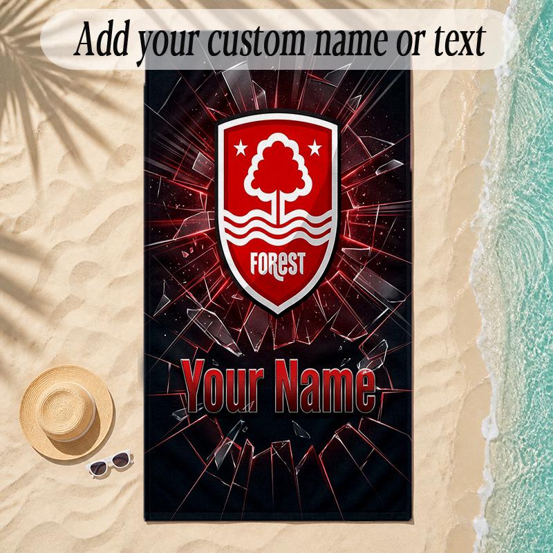 Beach TowelNottingham Forest FC Custom Name Text Personalized Soft Towel for Beach Pool Indoor Home Decor Gift