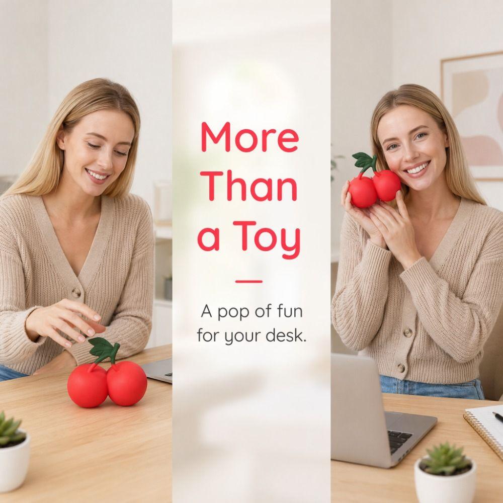 Realistic Cherry Squeeze Toy Soft Squishy Simulation Fruit Squishy Toy Holiday Gifts
