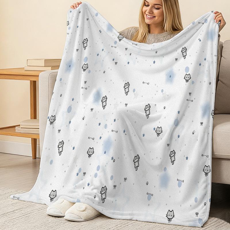 Fuzzy Flannel Throw Blanket – Soft, Machine Washable, Warm & Cozy for Home, Office Naps, Christmas & Halloween