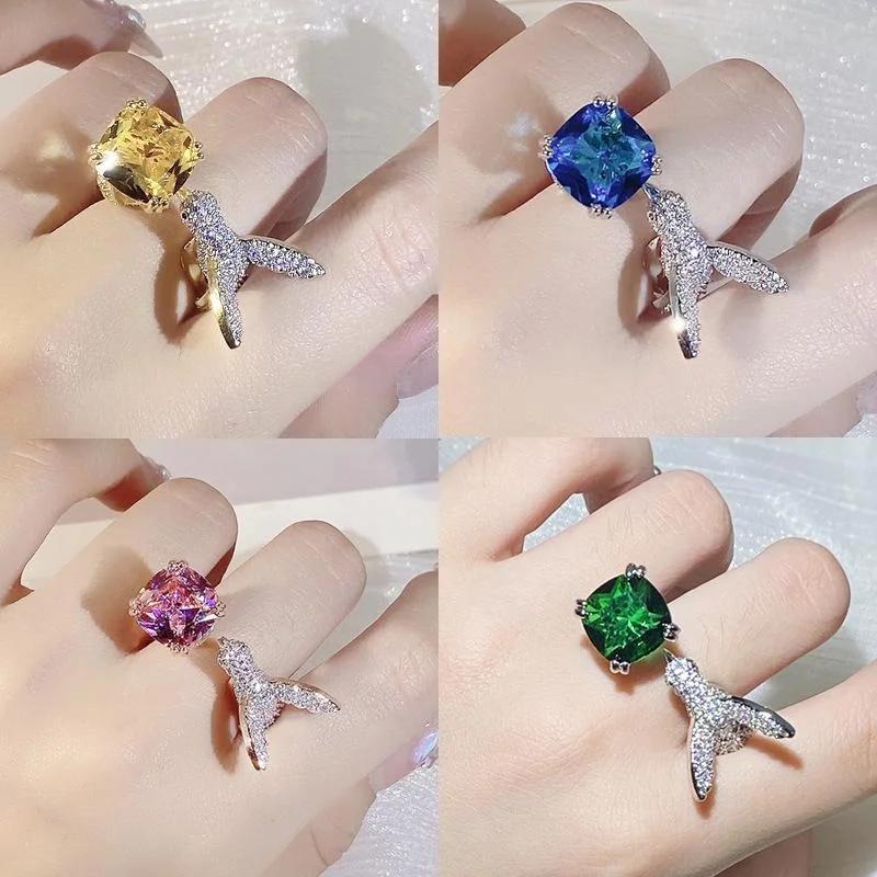 Модный набор Циркон Дизайн легкой роскоши Шикарное смелое кольцо Заявление Высококачественные украшения для помолвки и вечеринки Аксессуары для женщин