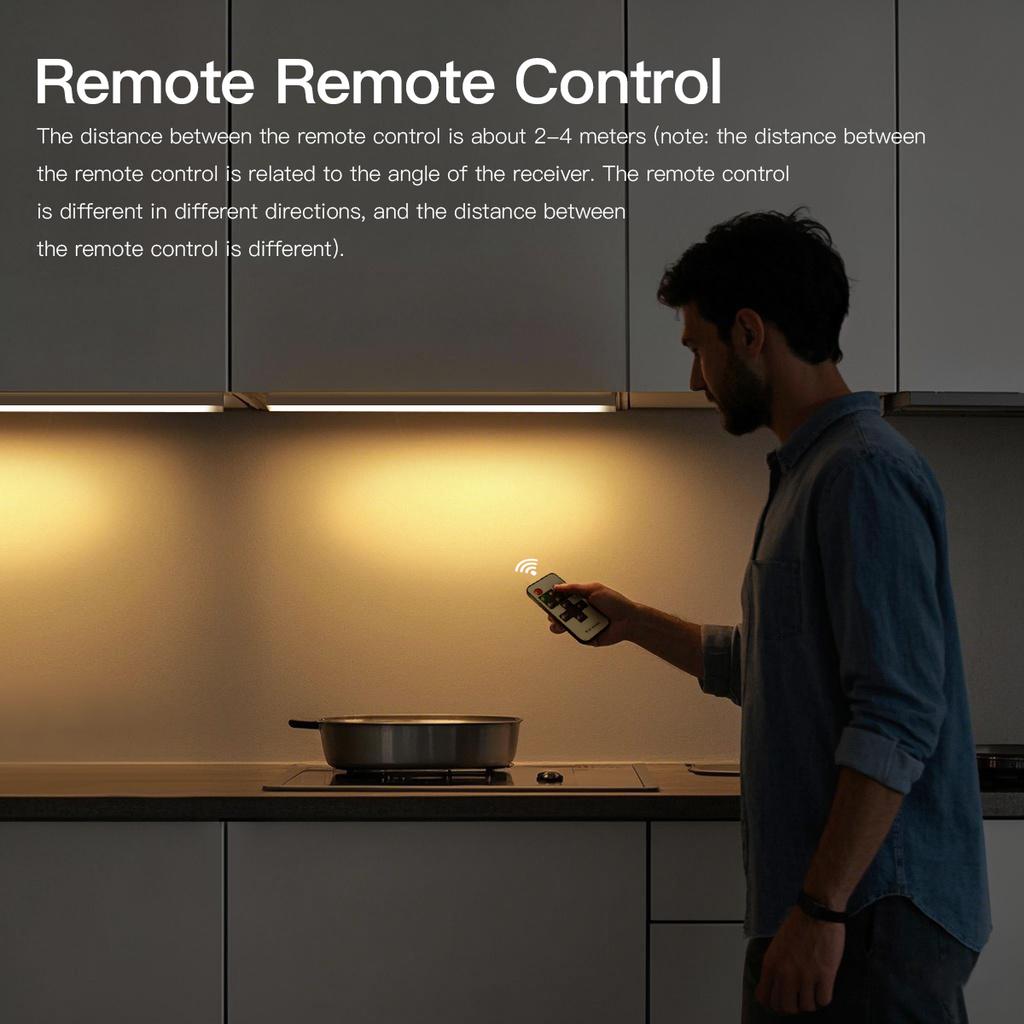 Светодиодная лента с регулируемой яркостью, алюминиевый ночник с дистанционным управлением, светодиодная панель для кухни, шкафа, шкафа, освещение, вилка ЕС